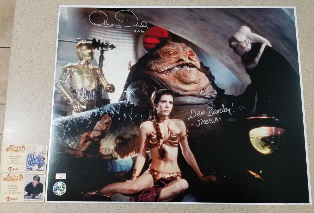 Anthony Daniels David Barclay Signed 16x20 Photo Star Wars Jabba's Palace CA COA