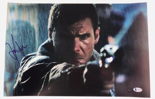 HARRISON FORD SIGNED BLADE RUNNER 12x18 PHOTO AUTHENTIC BECKETT BAS LOA #A79494