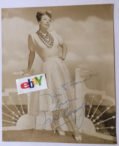 JOAN CRAWFORD MOVIE STAR VINTAGE SIGNED 40’s AUTOGRAPH PHOTO Joseff of Hollywood
