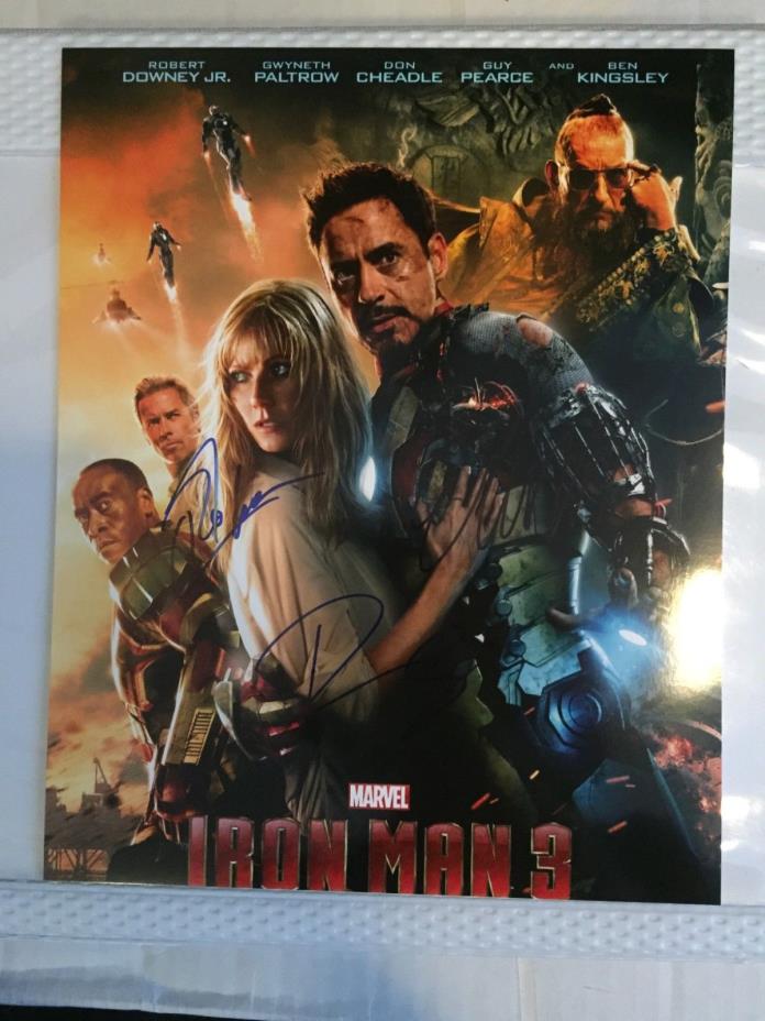 ROBERT DOWNEY JR GWYNETH PALTROW DON CHEADLE SIGNED 8X10 IRON MAN AUTOGRAPH COA