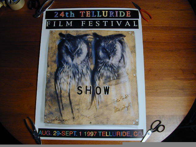 24th TELLURIDE FILM FESTIVAL 1997 SIGNED POSTER :HORTON FOOTE N. JORDAN A SOKURV