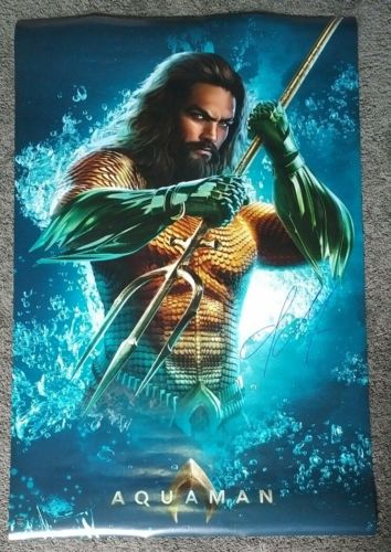 Jason Momoa Hand Signed Aquaman Poster COA