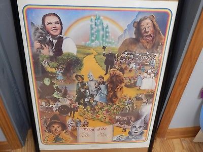 Wizzard of Oz Poster Signed Jack Haley Tin Man & Ray Bolger Scarecrow 181/2000