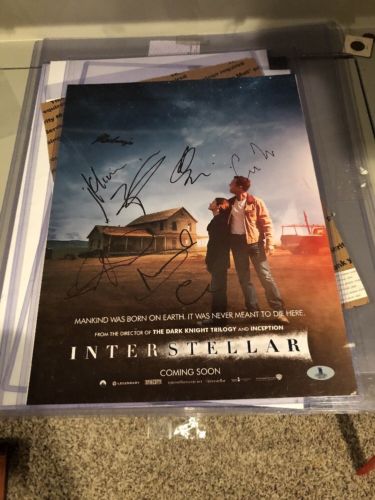 Interstellar Signed Poster Cast + More McConaughey Hathaway Nolan  BAS Beckett
