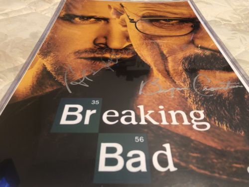 Bryan Cranston & Aaron Paul Signed Autographed Breaking Bad 11x17 Poster COA