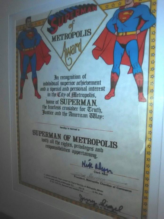 Superman signed poster Creators Schuster Siegel WOW