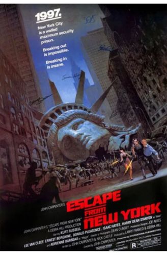 Escape From New York Cast Signed Poster
