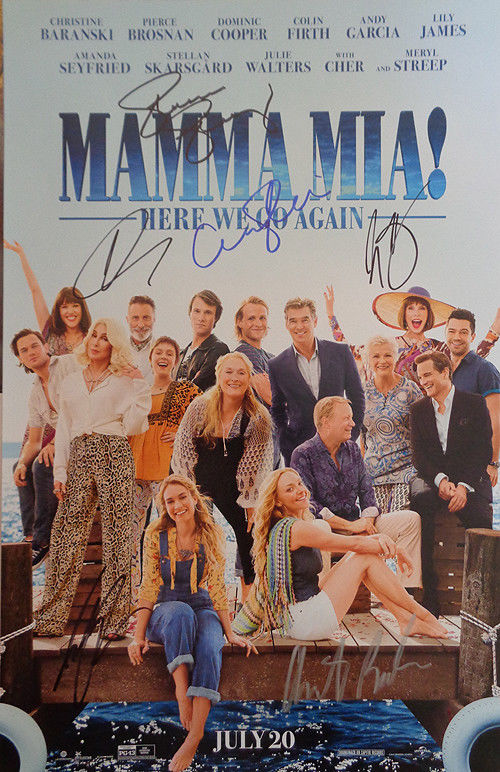 AUTOGRAPHED - 'Mamma Mia! Here We Go Again' (Cast signed) Movie Poster + COA