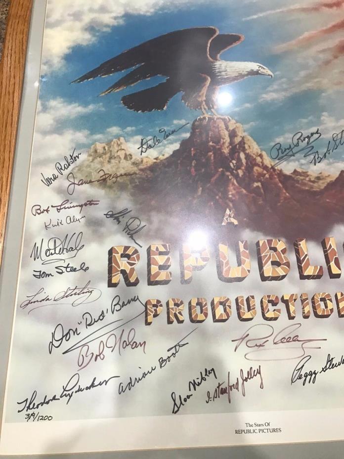 THE STARS OF THE REPUBLIC PICTURES - POSTER SIGNED Numbered 319/1200 COA