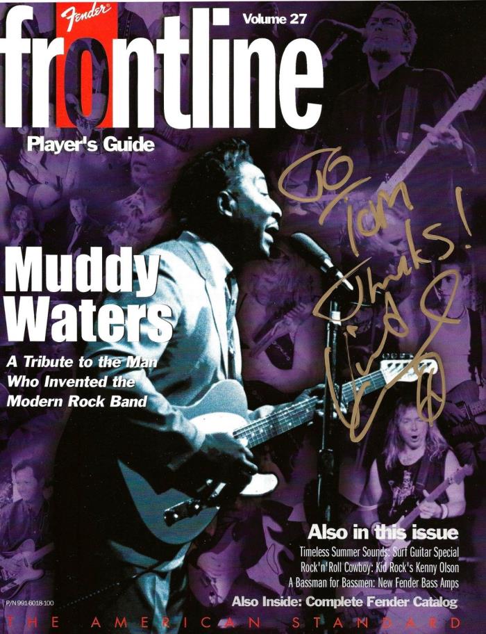 VINCE CONVERSE-FENDER GUITAR BLUES-SIGNED-AUTOGRAPH-FENDER FRONTLINE MAGAZINE