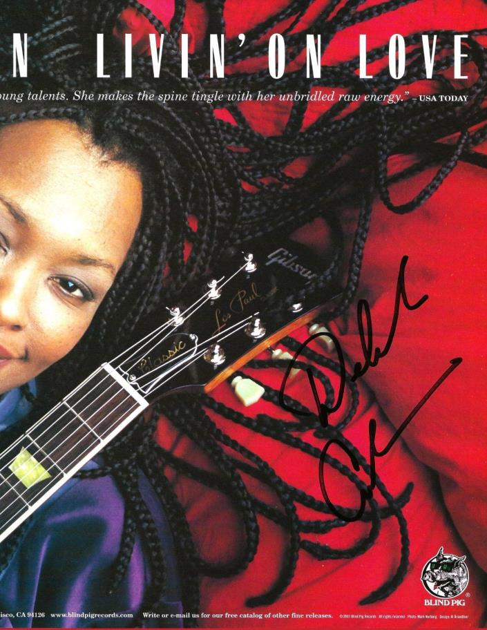 DEBORAH COLEMAN (RIP)- FEMALE BLUES GUITAR-SIGNED-AUTOGRAPH COLOR HANDBILL