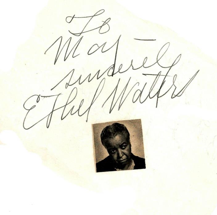 ETHEL WATERS BLUES-JAZZ-SIGNED-AUTOGRAPH