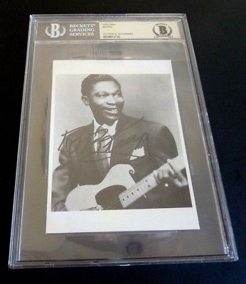 BB King Signed Autographed 4x6 Photo Postcard Beckett Certified & Slabbed #2