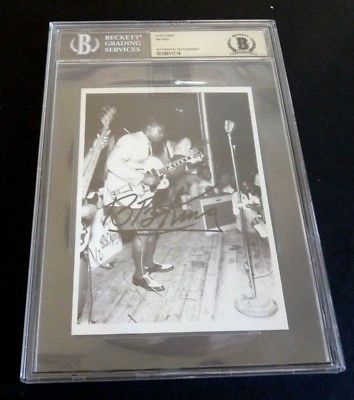 BB King Signed Autographed 4x6 Photo Postcard Beckett Certified & Slabbed #1