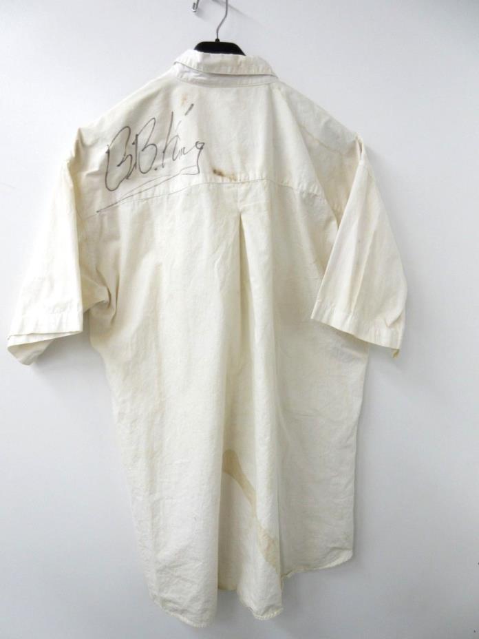 BB King Signed Autographed White Cotton Button Down Shirt Size Large