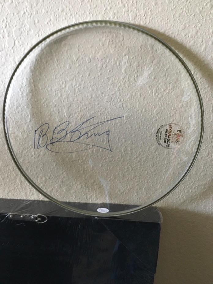 BB King Blues Legend Signed Autographed REMO Drumhead JSA LOA