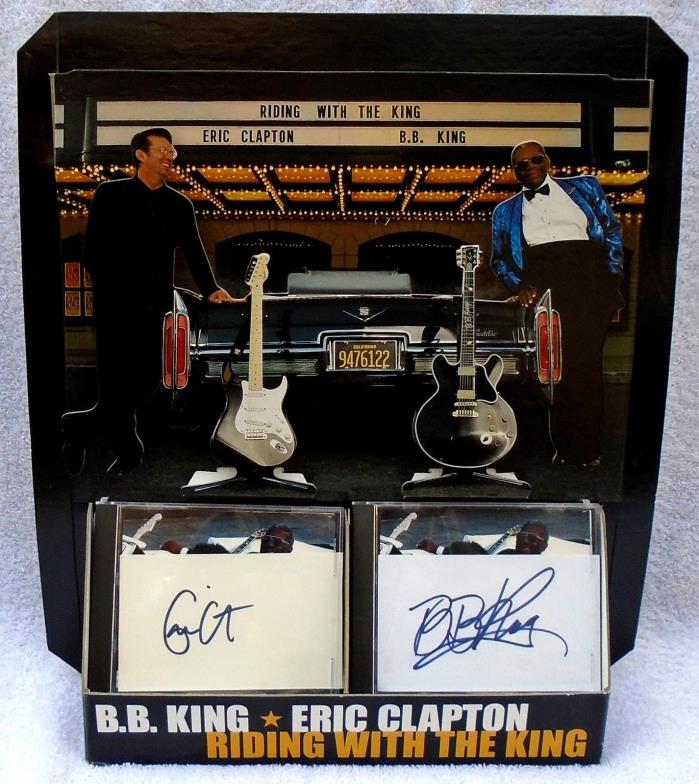 ERIC CLAPTON-B. B . KING-SIGNED-AUTOGRAPH COUNTER DISPLAY~RIDING WITH THE KING