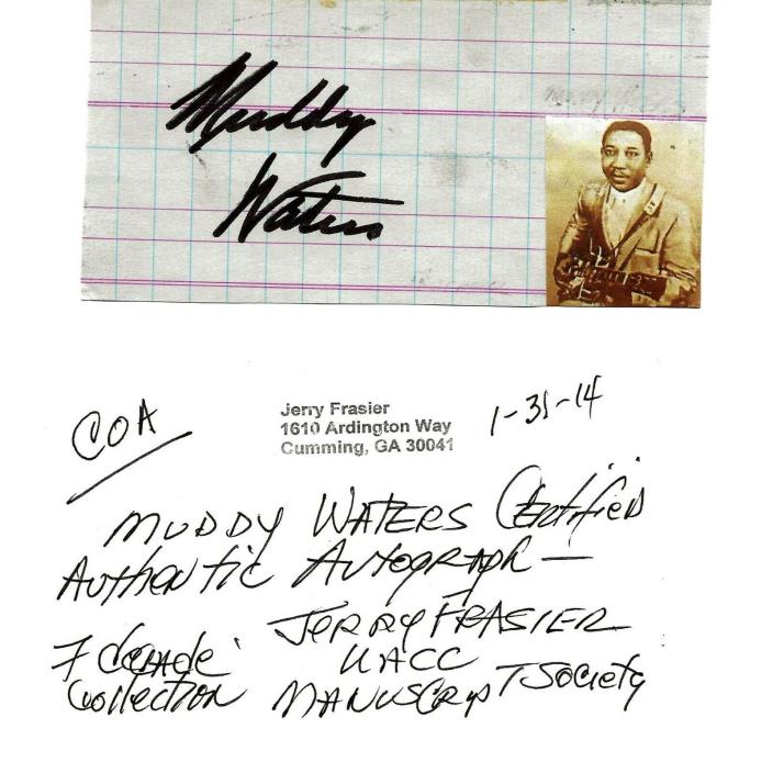 MUDDY WATERS-BLUES LEGEND- AUTOGRAPH-SIGNED WITH COA