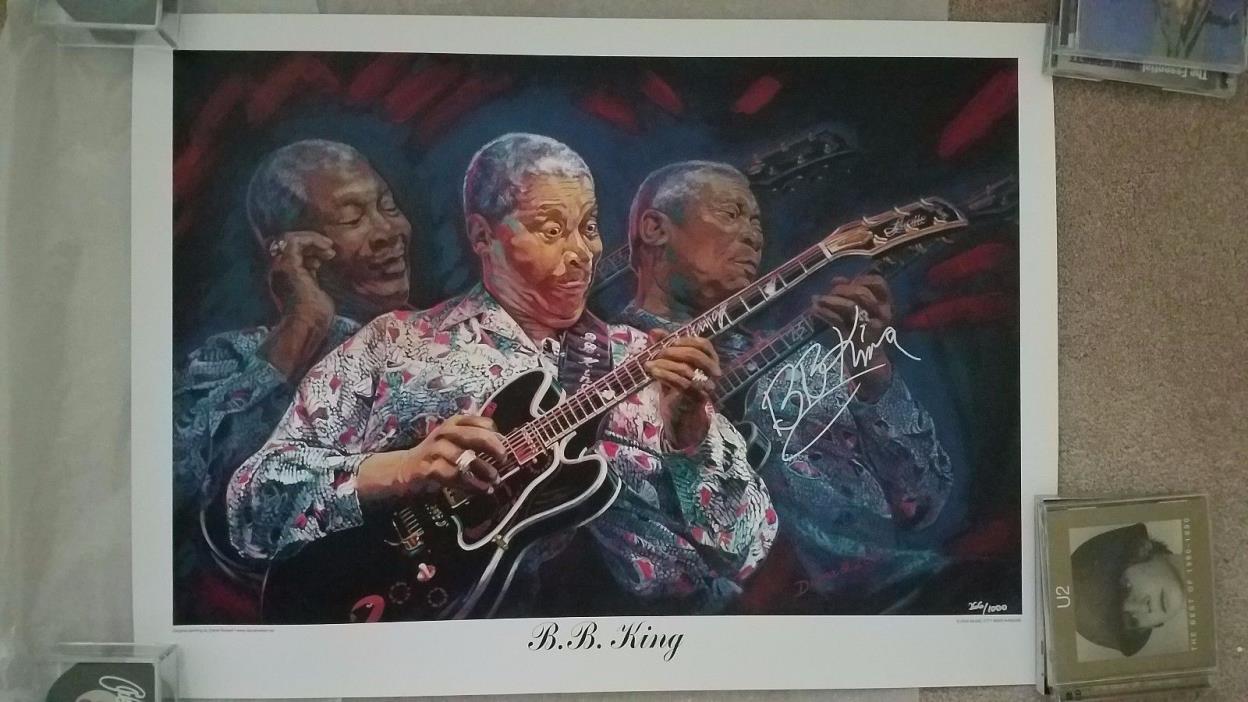 B.B. KING Signed Auto poster Litho Print Limited Edition Signed by BB King