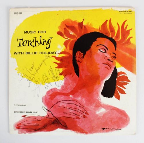 Billie Holiday Signed Album Cover -For Touching LP 1955
