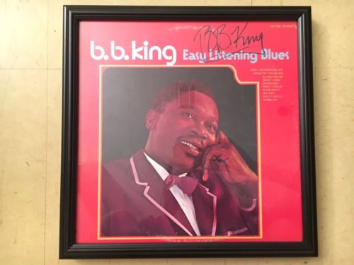 B.B. King signed Easy Listening Blues Album Cover with Vinyl Album 1962, framed