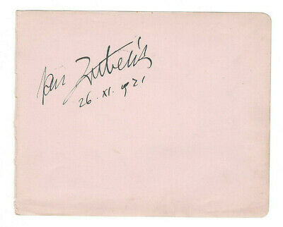 Jan Kubelik Signed Page 1921 / Czeck Violinist & Composer Autographed