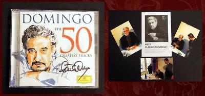 PLACIDO DOMINGO SIGNED - THE 50 GREATEST TRACKS CD - with PHOTO Proof!!