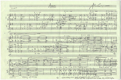 John b. 1938 CORIGLIANO / Amen for antiphonal double chorus a cappella Autograph