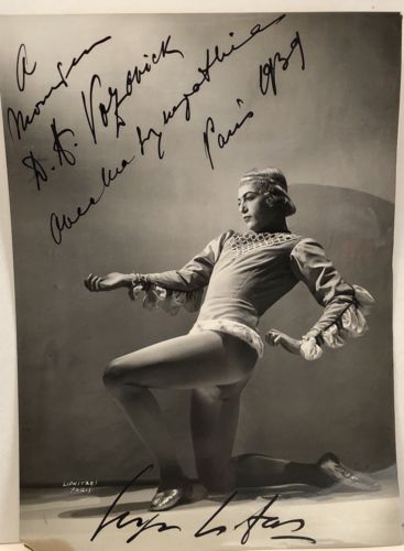 Original 1939 SERGE LIFAR Paris Opera BALLET Photograph AUTOGRAPHED LIPNITSKI