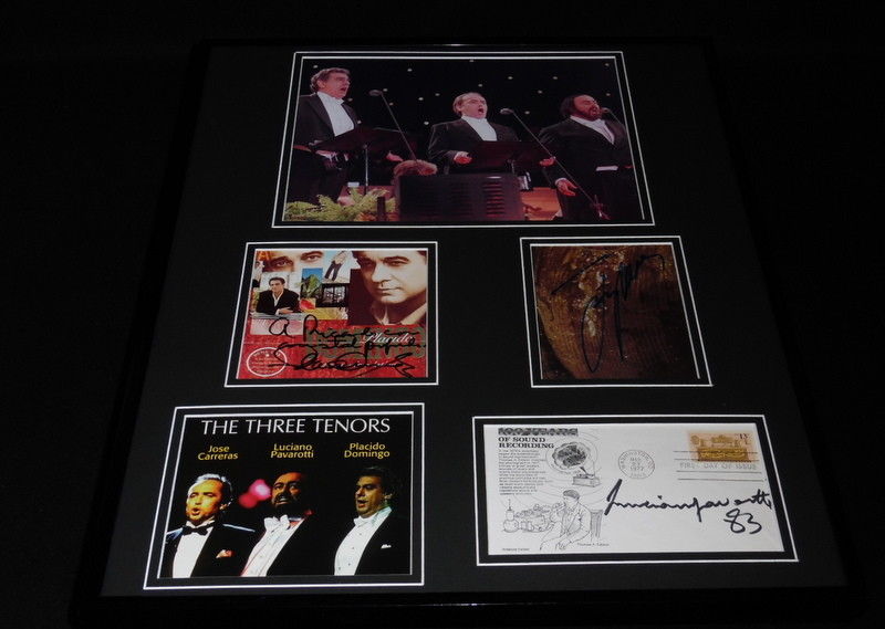 The Three Tenors Triple Signed Framed 16x20 Photo Set JSA Pavarotti Domingo & JC