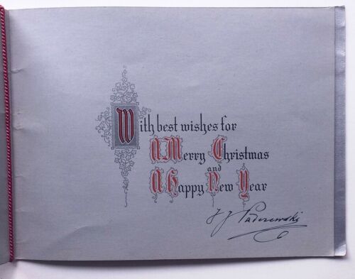 Ignacy Jan Paderewski Hand Signed Christmas Card 1933 With Orig Envelope