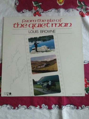 Vintage 33 RPM Vinyl Record Irish Tenor Louis Brown Autographed Quiet Man
