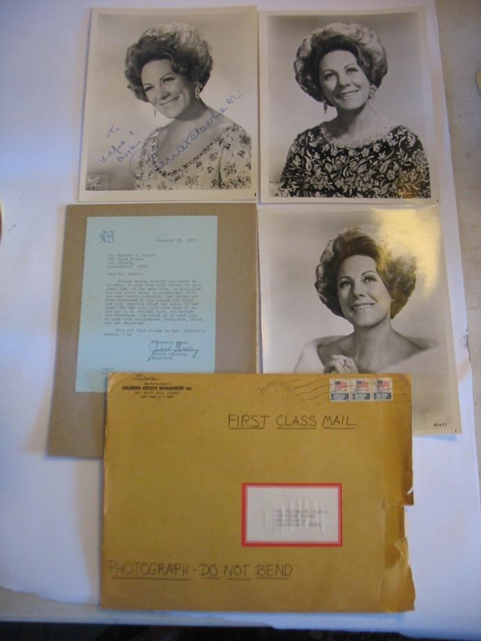 3 RENATA TEBALDI Verdi AIDA Opera Singer Italian Soprano Photo 1970s hand SIGNED
