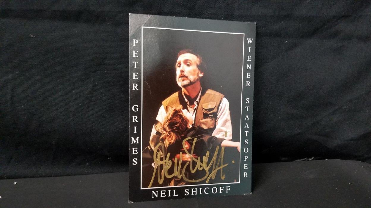 Autographed 4 x 6 postcard Neil Shicoff Peter Grimes Wiener Staatsoper 1996/1997