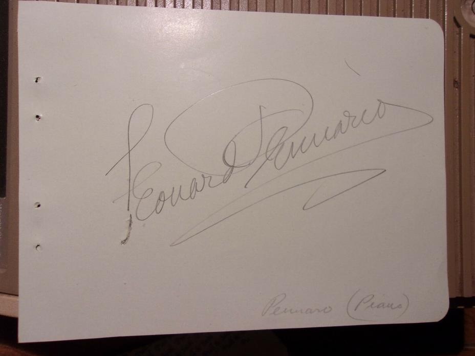 1947 Leonard Pennario Autograph Classical Music Pianist