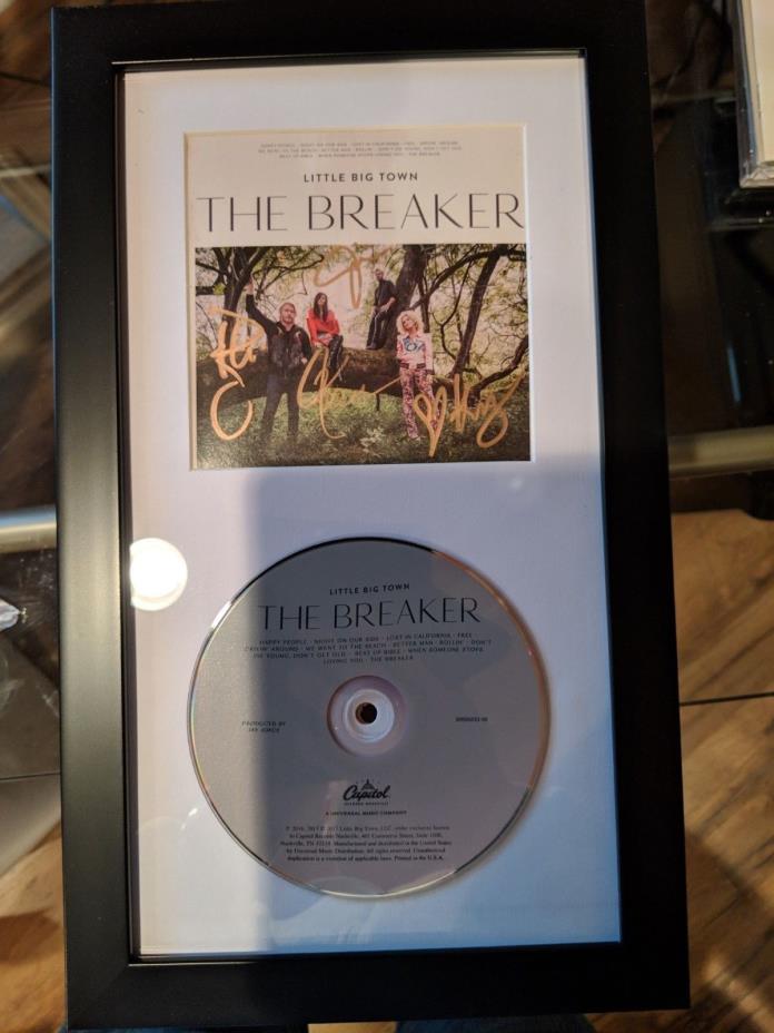 Framed Little Big Town Autograph Signed Cd Booklet/ CD The Breaker