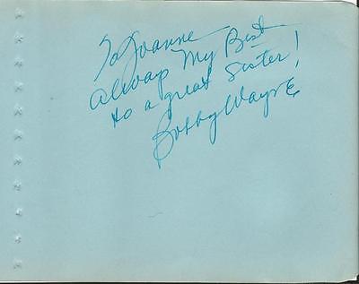 Bobby Wayne Signed Vintage Album Page