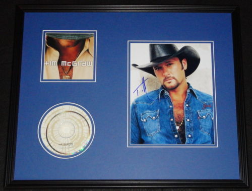 Tim McGraw Signed Framed 16x20 CD & Photo Display JSA