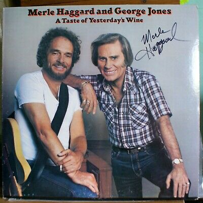 Merle Haggard Autographed Signed LP A Taste Of Yesterday's Wine George Jones