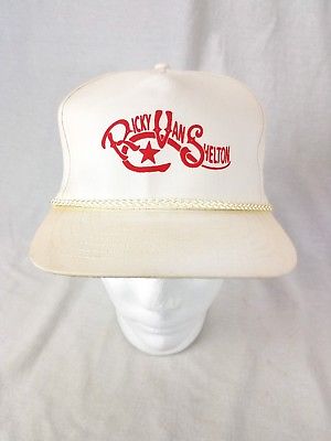 Vtg 1980s Ricky Van Shelton Country Music Concert Snapback Hat Red/White