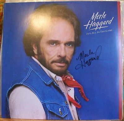 Merle Haggard Autographed Signed LP It's All In The Game Epic Record