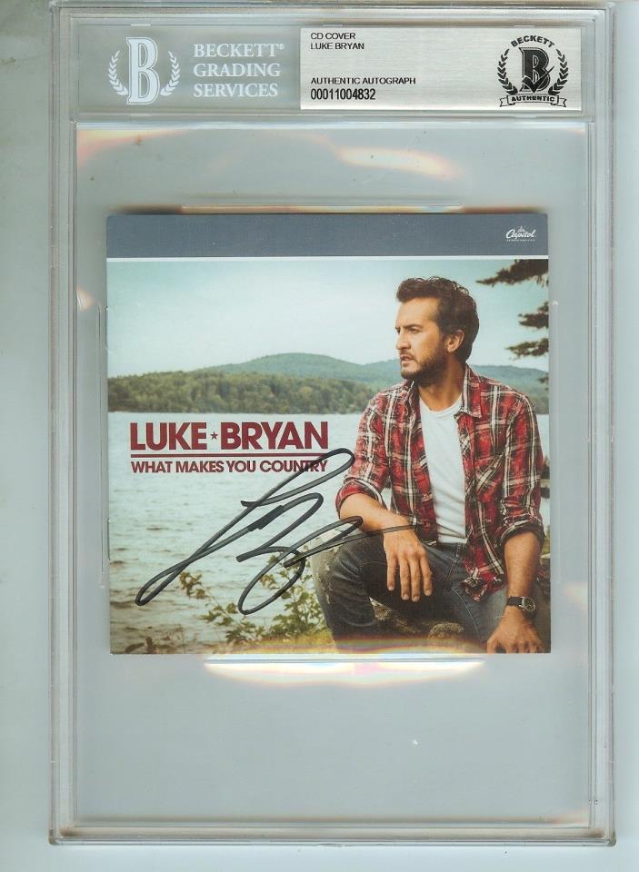 Luke Bryan CD Booklet What Makes You Country Autograph BECKETT Authenticated BAS