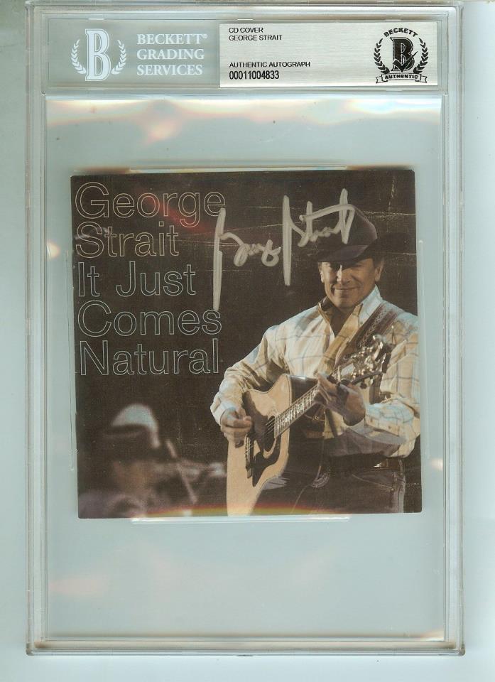 George Strait CD Booklet Just Comes Natural Autograph BECKETT Authenticated BAS