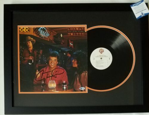 CONWAY TWITTY autographed display BECKETT BAS coa signed country music vinyl lp