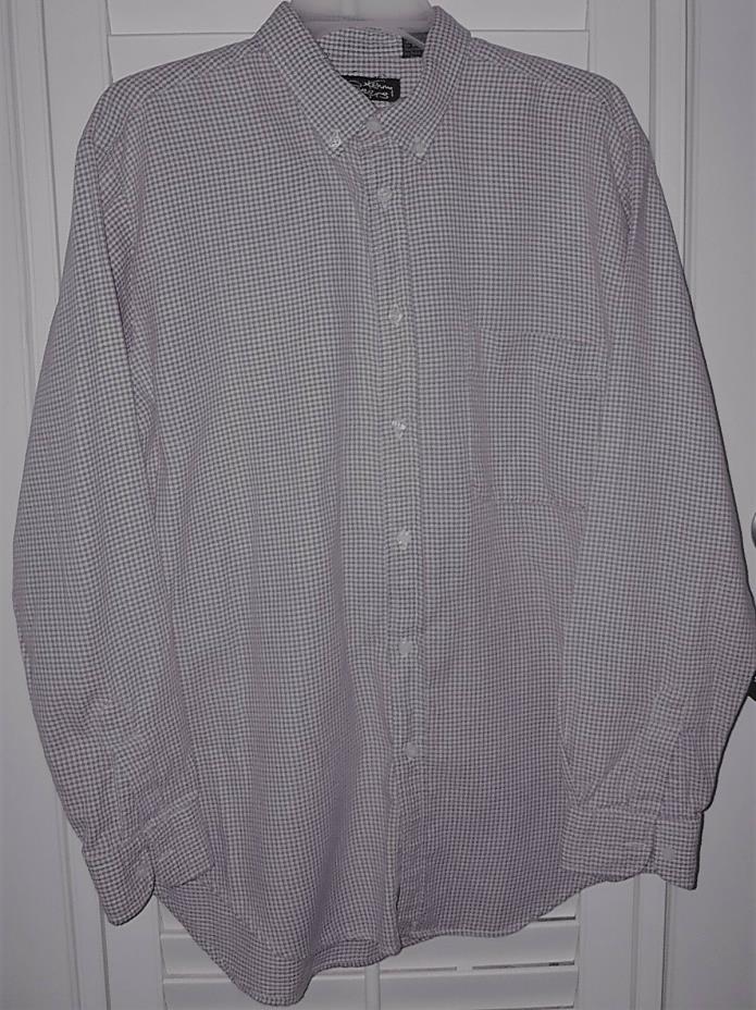 Vintage Kenny Rogers Men's Plaid Lavender/White Button Long Sleeve Shirt