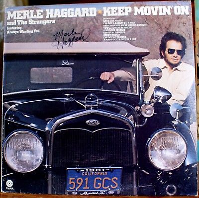 Merle Haggard Autographed Signed LP Keep Movin' On Capitol Record