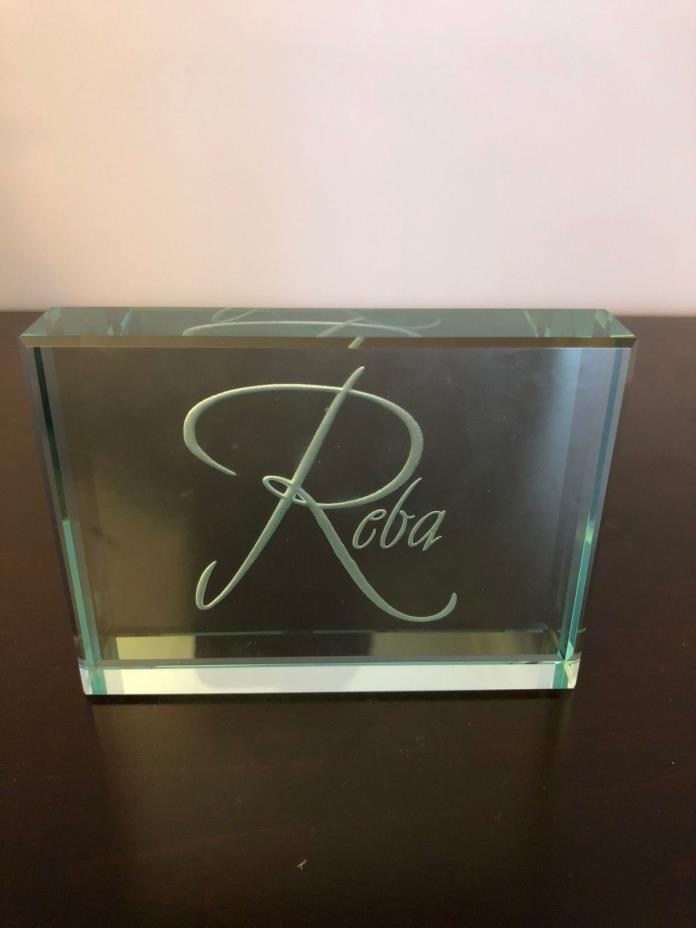 REBA Clear Glass Paperweight 4 x 3 inches