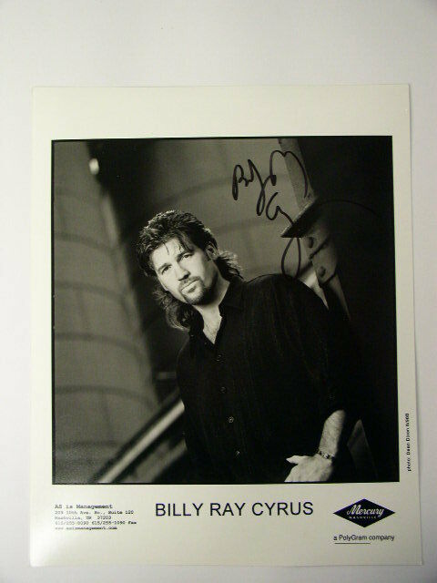 BILLY RAY CYRUS Signed AUTOGRAPHED 8X10 PUBLICITY B&W PHOTO COUNTRY MUSIC SINGER