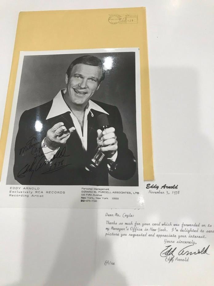 COUNTRY MUSIC EDDY ARNOLD AUTOGRAPH 8 x 10 PHOTO 1978