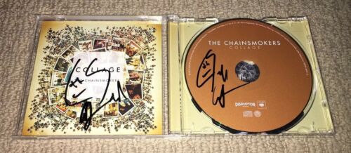 THE CHAINSMOKERS SIGNED COLLAGE EP CD! BOOKLET & DISC SIGNED! ANDREW & ALEX! EDM